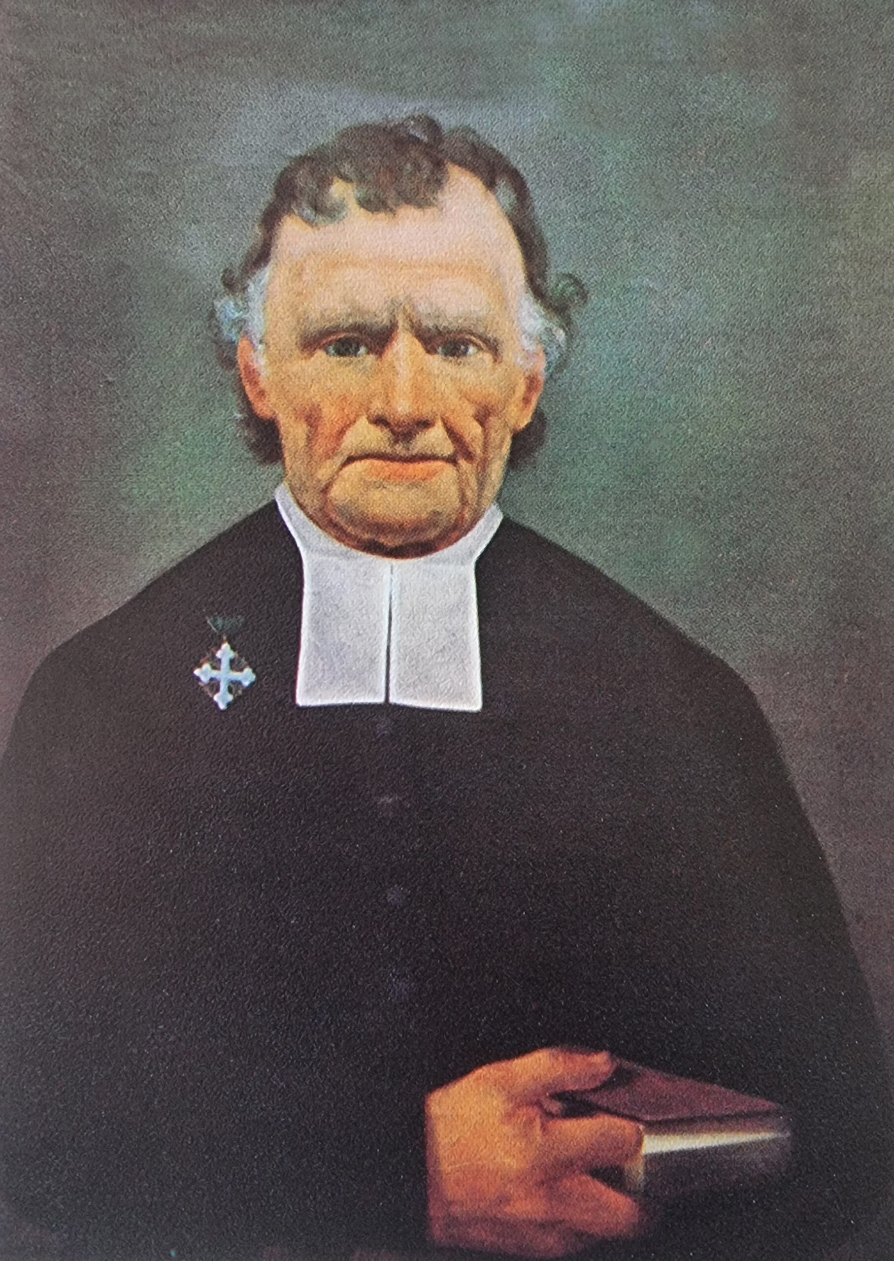 Il parroco Dandrès (foto di Gianfranco Bini da AA.VV., Ayas. Storia, usi, costumi e tradizioni della valle, Edizioni Società Guide Champoluc-Ayas, 1968, vol.II)